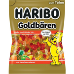 Haribo Gold Baren gummy bears, colorful confectionery snacks in bright packaging, showcasing the popular chewy candy.
