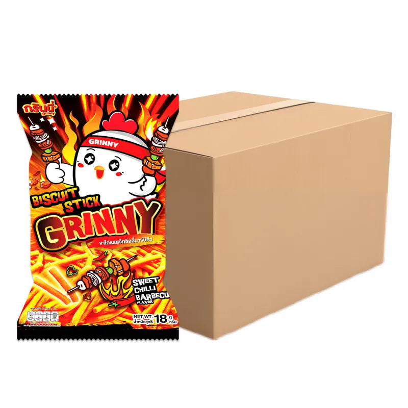 GRINNY BISCUIT STICK SWEET CHILLI BARBECUE FLAVOUR . (BOX 144