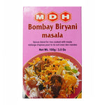 MDH Bombay Biryani Masala 100g jar, traditional Indian spice blend for flavorful biryani dishes, displayed in a clear container.
