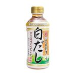 Higashimaru Kyofu Kappo Shirodashi 400ml bottle for Japanese cooking, featuring a clear glass container with white cap and label.
