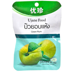 Ujane Green Plum confectionery snack showing vibrant green plums with a glossy surface and natural texture.