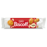 Lotus Biscoff vanilla flavored biscuit sandwich, a confectionery snack with creamy vanilla filling between crispy Lotus biscuits.