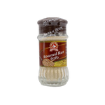 Nguan Soon Roasted Rice in a clear bowl, showcasing golden, crispy grains in a grocery product image.