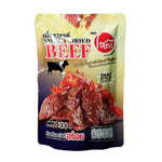 O-YUA Heavenly Beef Sweet Dried Snack, high-quality sweet dried beef confectionery with a secret recipe, shown in close-up.