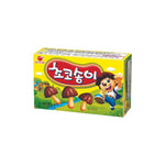 Orion Choco Boy snack in colorful packaging, crispy chocolate-flavored confectionery from Orion's dry grocery snack selection.