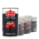 Cans of MICA Tomato Paste 170g, stacked in a row, showcasing the product packaging and branding.