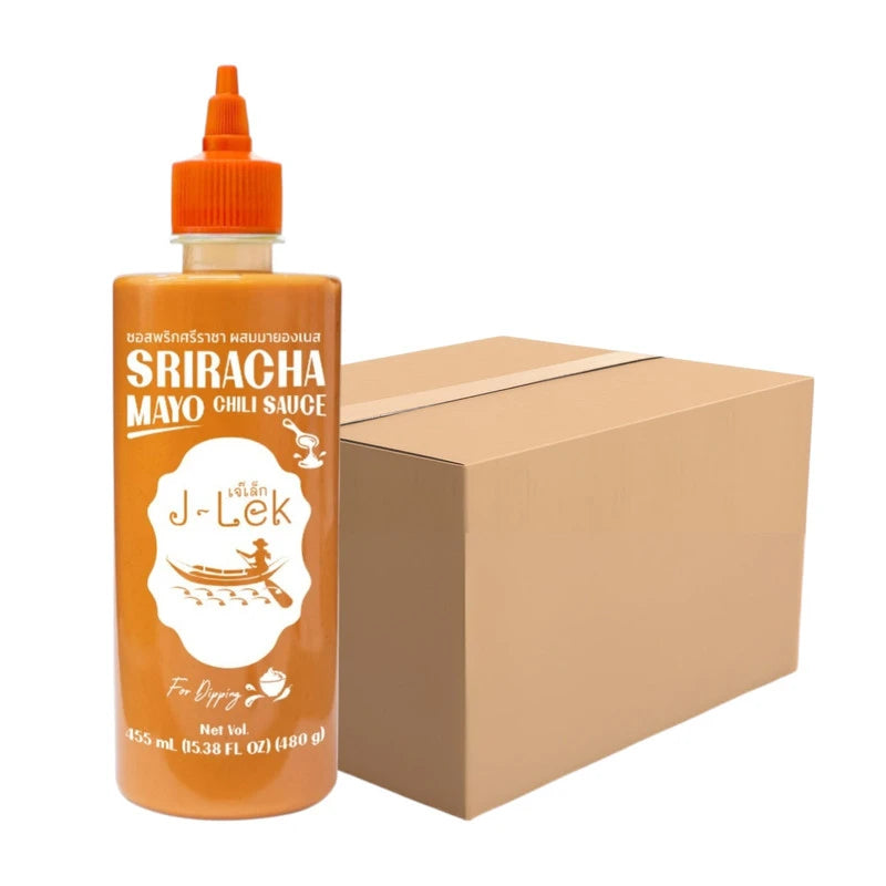 J-LEK Sriracha Chili Sauce with Mayonnaise 240g pack, showing a jar of spicy chili sauce blended with mayonnaise.