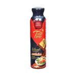 Spicy Taste Thai Suki Sauce bottle with label, featuring red chili peppers and garlic, for flavorful Asian hotpot dishes.
