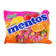 Assorted MENTOS Soft Candy Fruit pack with 100 colorful chewy candies in a clear bag, showcasing vibrant fruit flavors.