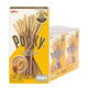 Pocky Almond snack box with 10 packs of 39g each, featuring crunchy biscuit sticks coated in almond-flavored chocolate.