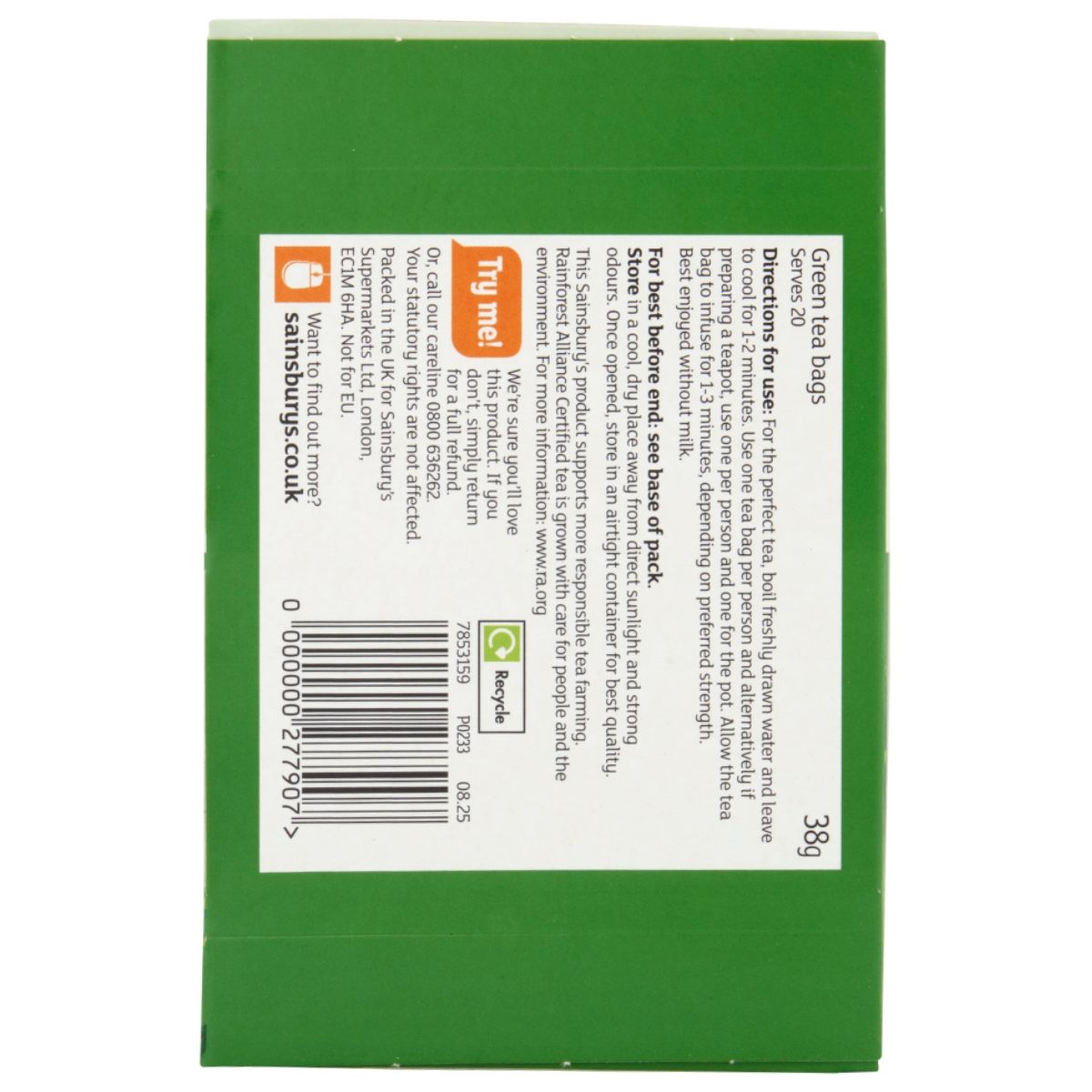 Sainsbury's Green Tea 20 Bags