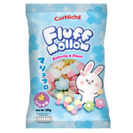 Colorful Corniche Fluffmallow butterfly and flower confectionery snacks with pastel hues and soft, fluffy textures.
