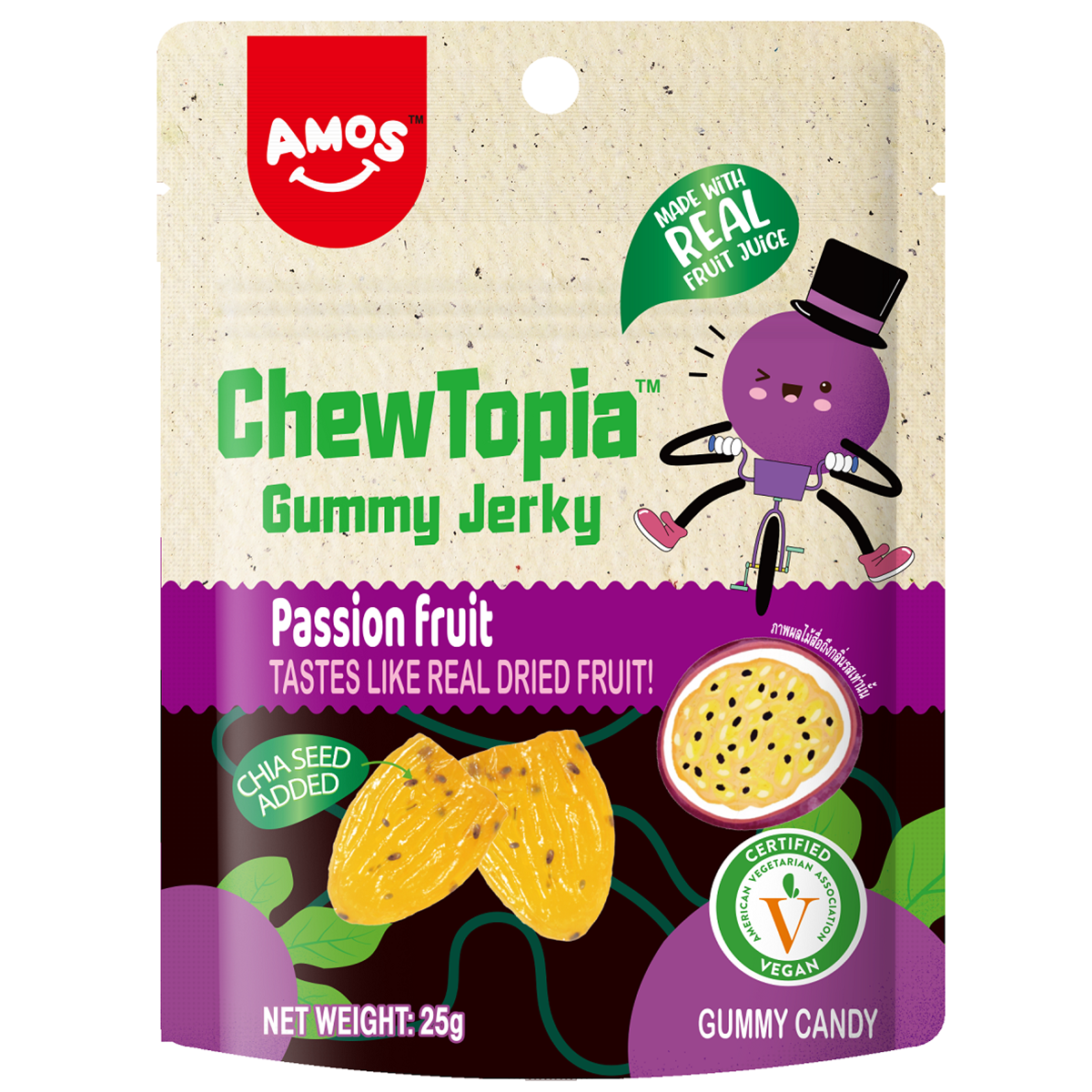 Amos 4d Chewtopia Passion Fruit Jerky