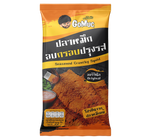 Gomuc Seasoned Crunchy Squid snack in colorful packaging, showcasing the crispy, seasoned squid pieces inside.