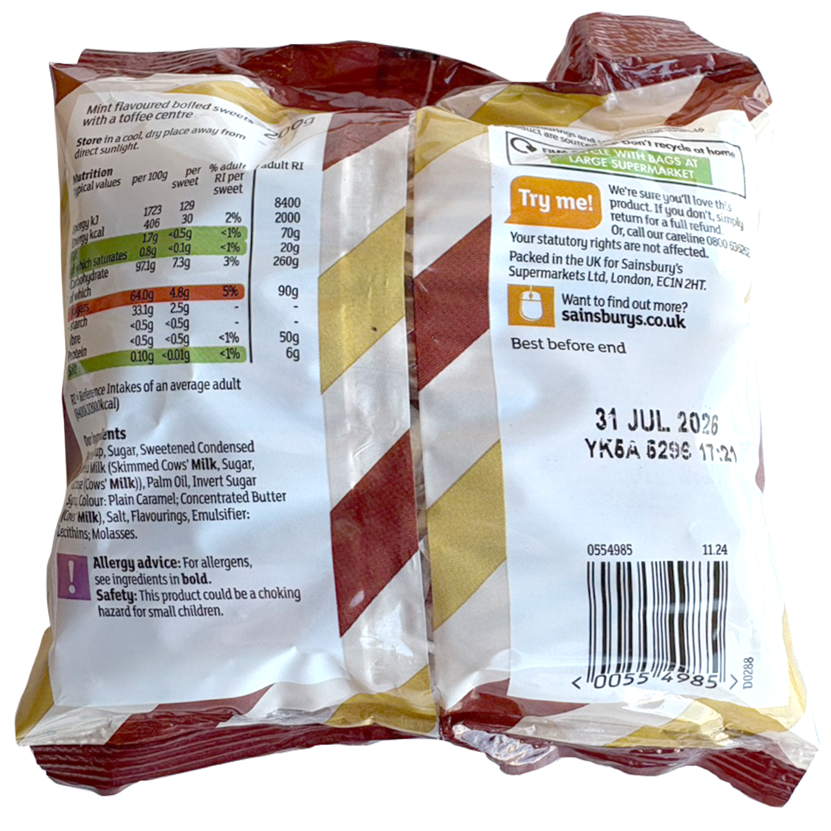 Sainsbury's Mint Humbugs