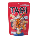 Tabi Arare mixed flavored Japanese rice crackers in colorful bite-sized confectionery snack variety pack.