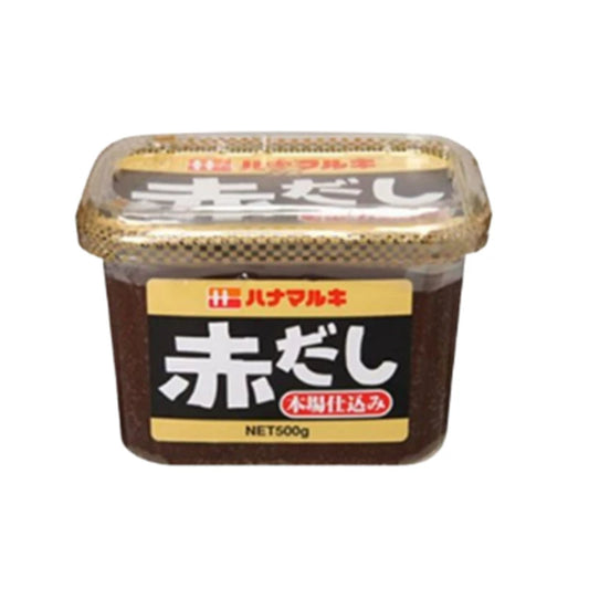 HANAMARUKI Akadashi Honba Jikomi Miso Paste 500g boxes, Japanese fermented soybean paste in four packages, traditional cooking ingredient