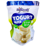 My Bizcuit Nuwafer Yogurt Wafer Original, a stack of crunchy yogurt-flavored wafer snacks from My Bizcuit.