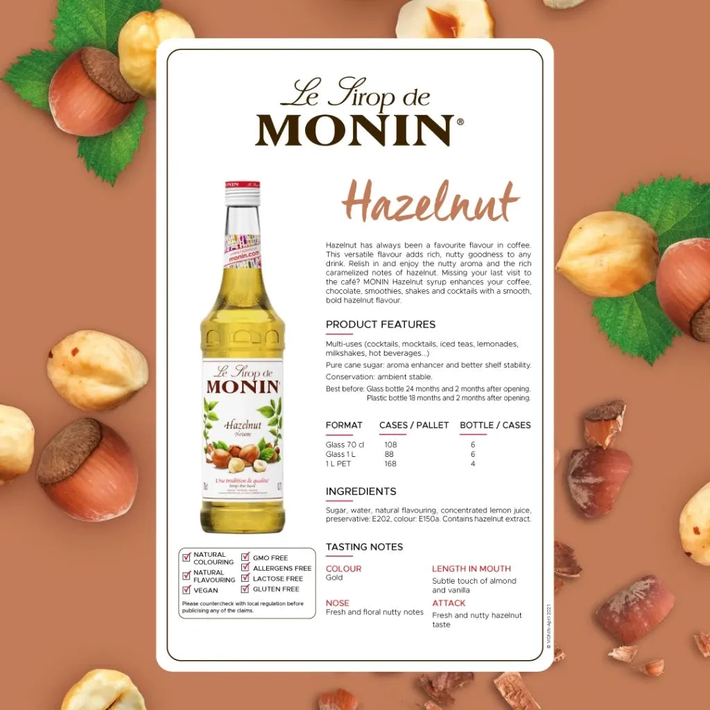 Monin Hazelnut Syrup 700ml