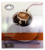 D'Oro House Blend Arabica coffee drink in a glass, showcasing a dark, rich beverage with a smooth texture and inviting aroma.