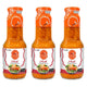 Three 350g glass bottles of J-Lek Suki Sauce, a savory Asian condiment, with clear label and dark sauce inside.