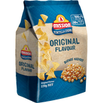 Mission Original Flavored Tortilla Chips in a bowl, showing golden, crispy snack with seasoned surface, perfect for dipping or snacking.