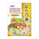 Mishoku Tonkotsu Soup dry grocery package with Japanese-style pork bone broth flavor, featuring a white and beige design.