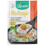 Xongdur Rice Porridge with Mushroom Spicy Soup flavor, packaged grocery product with steaming bowl of mushroom soup and rice porridge