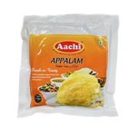 Aachi Appalam, crispy Indian snack made from rice and lentils, displayed on a white background.