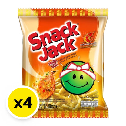 Snackjack Green Pea Snack Salt Chilli Prawn 62g x4