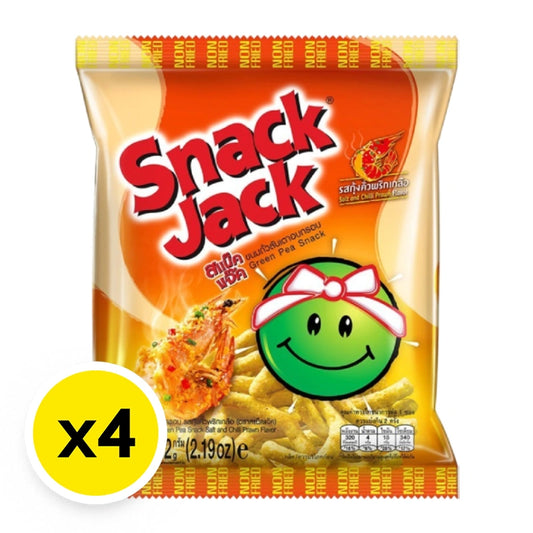 Snackjack Green Pea Snack Salt Chilli Prawn 62g x4