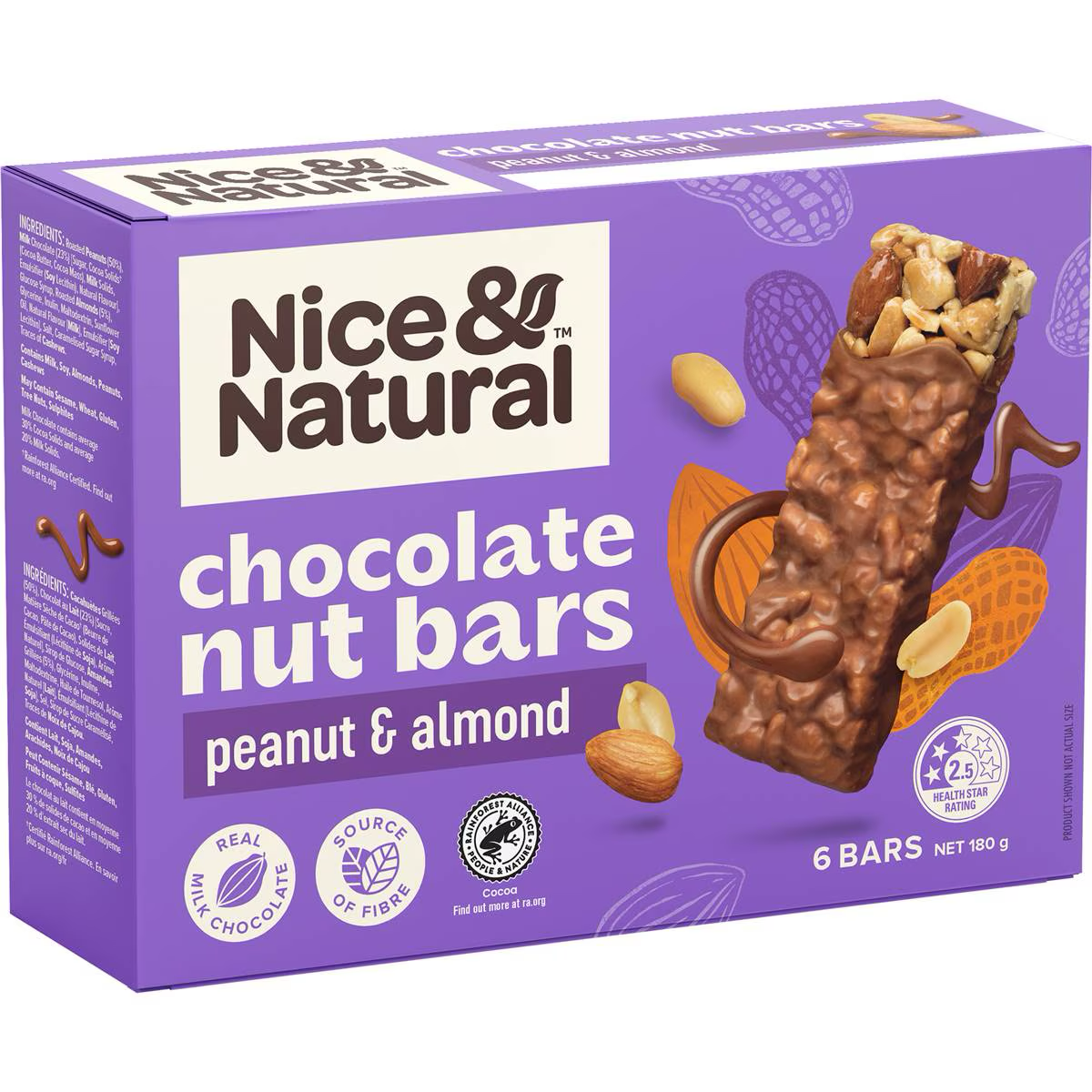 Nice & Natural Chocolate Nut Bars Peanut And Almond