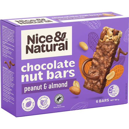 Nice & Natural Chocolate Nut Bars Peanut And Almond