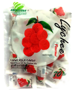My Chewy Chewy Lychee confectionery snack in a colorful wrapper, showcasing the fruity lychee flavor and vibrant packaging.
