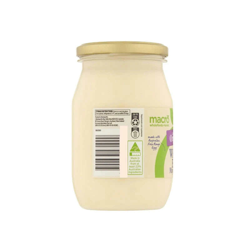 Woolworths Macro Organic Whole Egg Mayonnaise With Free Range