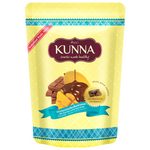 Kunna milk chocolate coated dried mango, a confectionery snack with dried mango pieces covered in smooth milk chocolate.