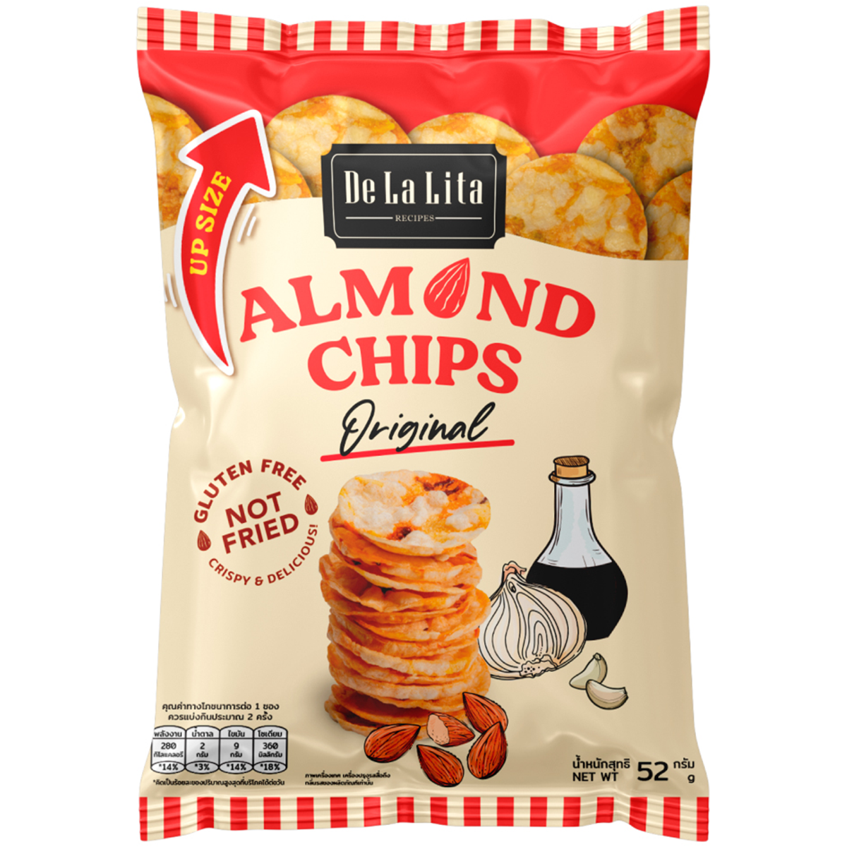 De La Lita Almond And Rice Chips Original