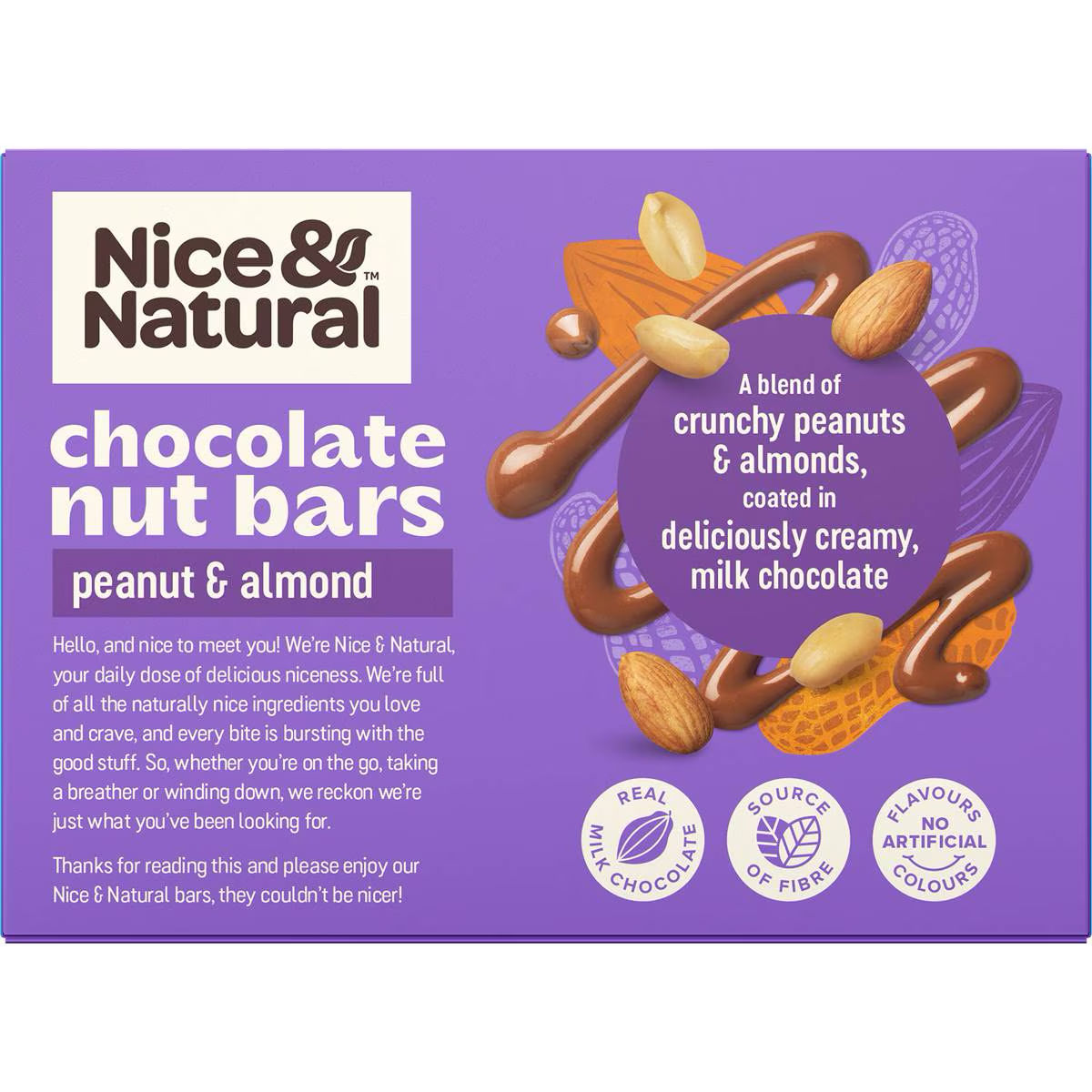 Nice & Natural Chocolate Nut Bars Peanut And Almond
