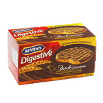McVitie's Digestive Dark Chocolate Biscuits 200g, dry grocery snack with rich dark chocolate coating, packaged in a clear bag