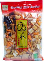 Greatland Seaweed Rice Cracker Snacks in a bowl, showing crispy rice crackers with seaweed flavor and crunchy texture.