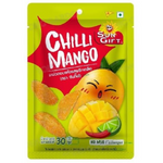 Sungift Chilli Mango confectionery snack featuring dried mango slices coated with spicy chili powder.