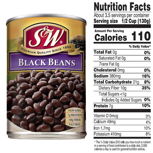 S&W Black Beans In Brine