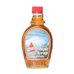 Turkey Hill Niagara Falls 100% Maple Syrup bottle with label and golden syrup inside, ideal for breakfast and baking.