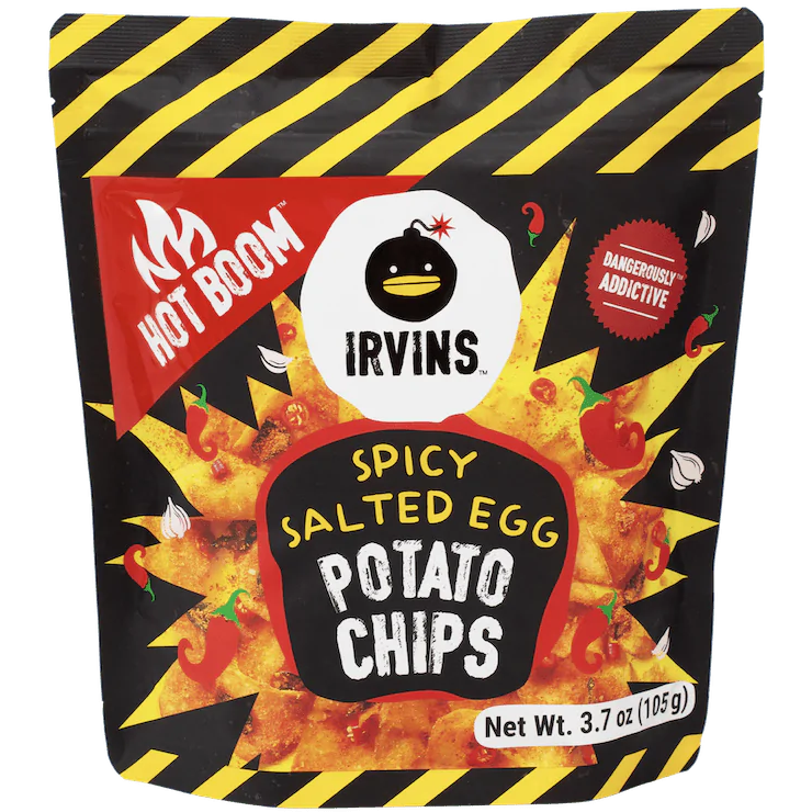 Irvins Hot Boom Salted Egg Potato Chips