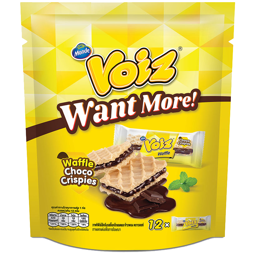 Voiz Waffle With Chocolate-Flavoured Cream And Rice Crispy
