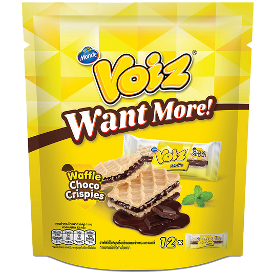 Voiz Waffle With Chocolate-Flavoured Cream And Rice Crispy