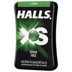 Halls Xs Lime Candy, a pack of citrus-flavored confectionery snacks with lime flavor and colorful packaging.