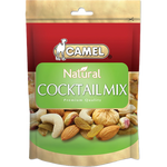 Camel Cocktail Mix confectionery snacks in a colorful package with assorted candies and nuts visible.