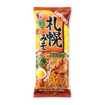 Dry grocery package of ITSUKI Itsuki Kaigaiyou Sapporo Miso Ramen noodles with seasoning packet and chopsticks.