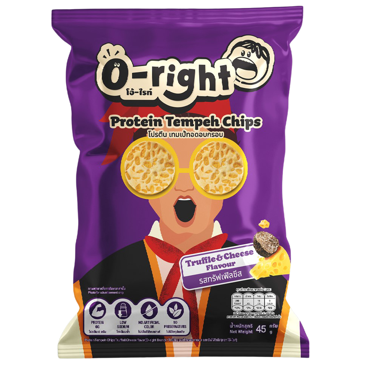 O-Right Protien Tempeh Chips Truffle Cheese